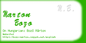 marton bozo business card