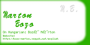 marton bozo business card